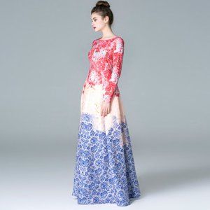 Floral floor-length gown